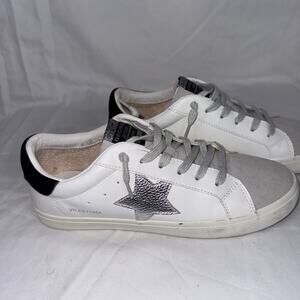 Vintage Havana White With Silver Star Liata Leather Athleisure Sneaker Y2K Sz 10
